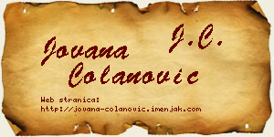 Jovana Čolanović vizit kartica